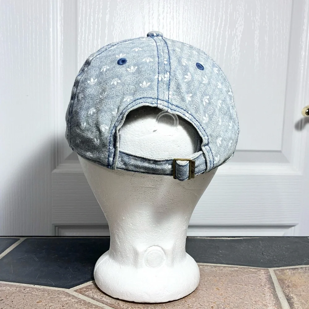 Adidas Originals Denim Trefoil Logo Strapback Hat Women’s OS